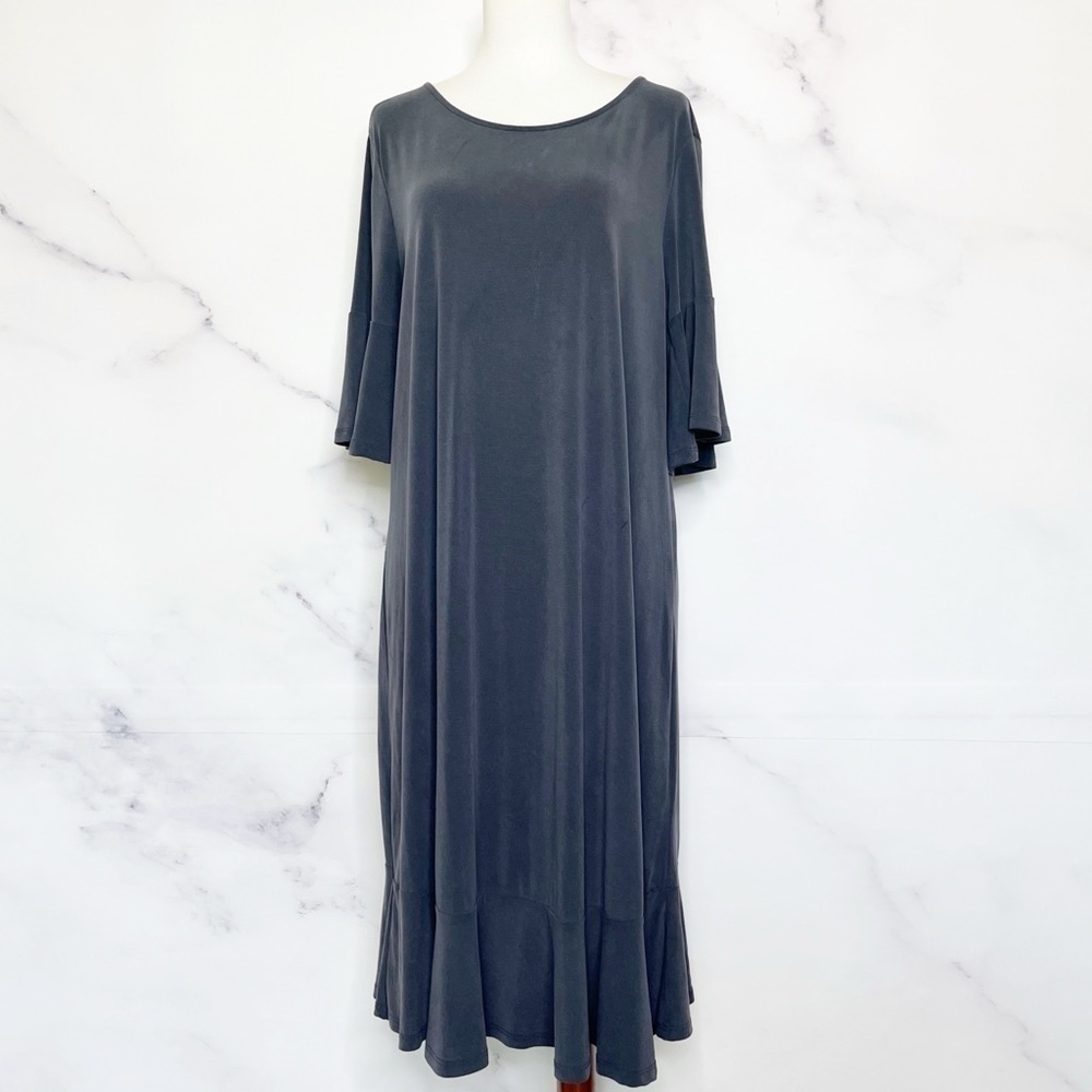 Anthropologie Keyhole‎ Back Carbon Gray Modal Dress